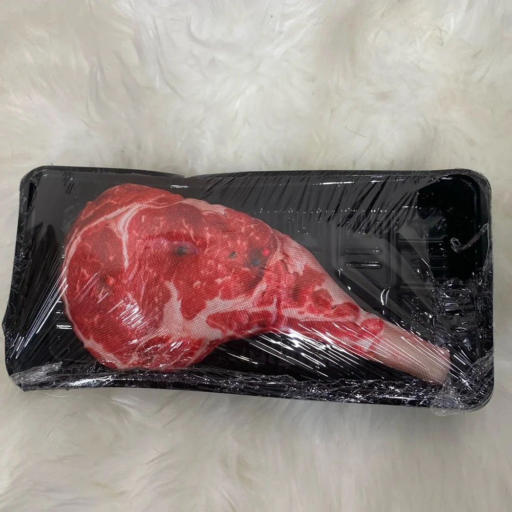 {NEW} Steak Design Dog Toy Red Light Chewers
